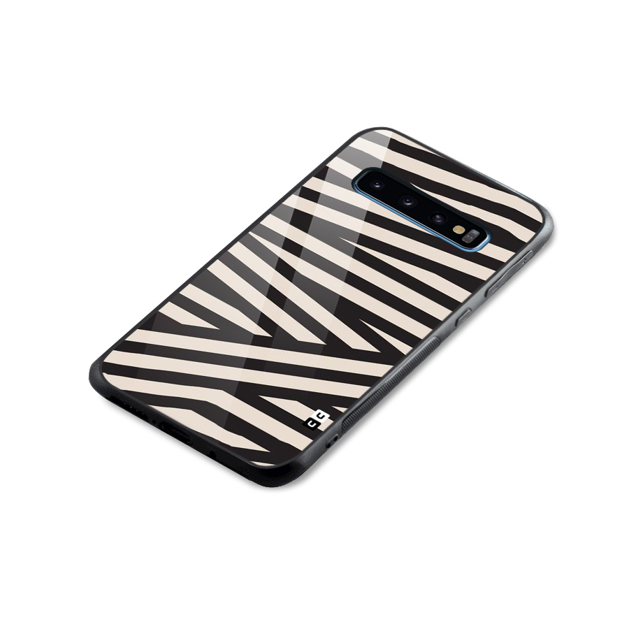 Monochrome Lines Glass Back Case for Galaxy S10