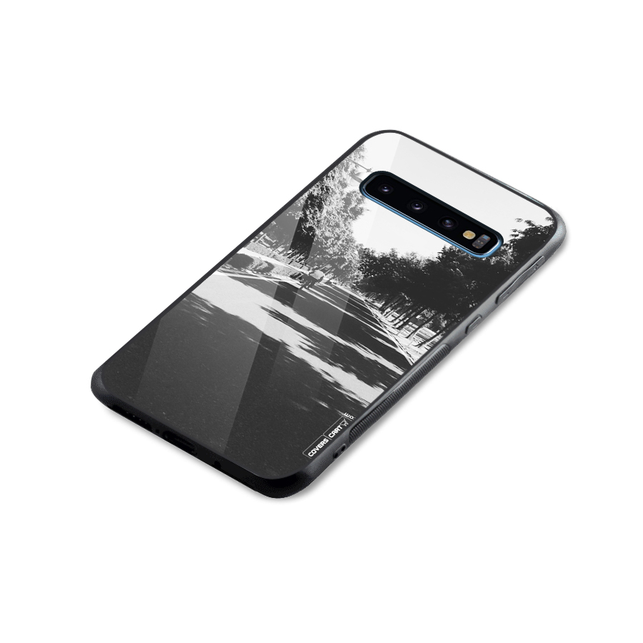 Monochrome Path Glass Back Case for Galaxy S10