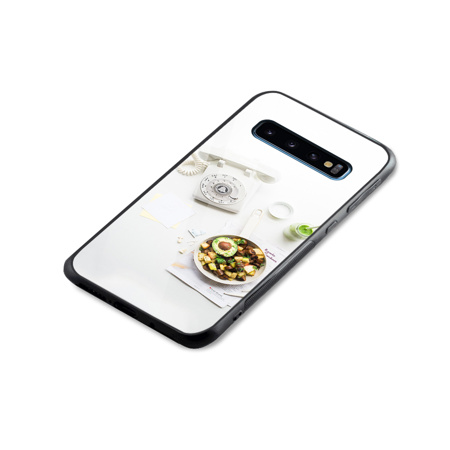 Morning Breakfast Glass Back Case for Galaxy S10