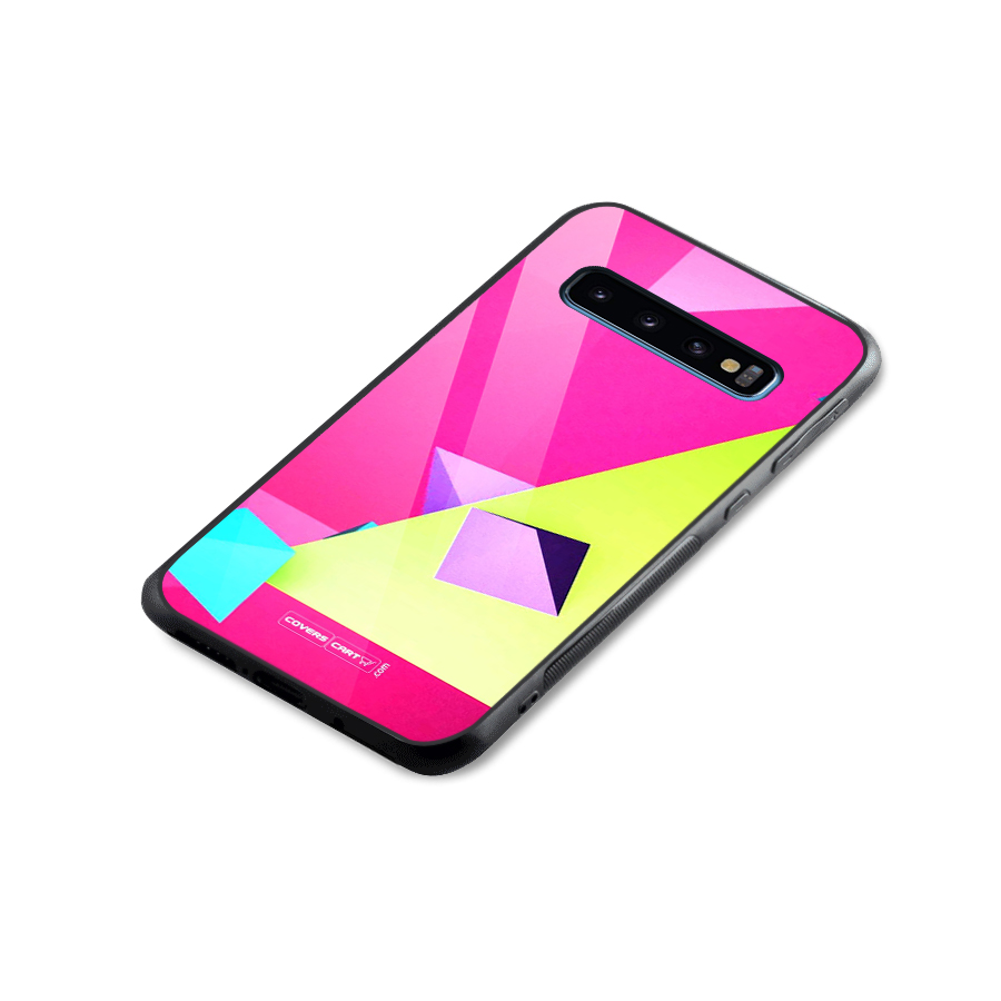 Motion Triangles Glass Back Case for Galaxy S10