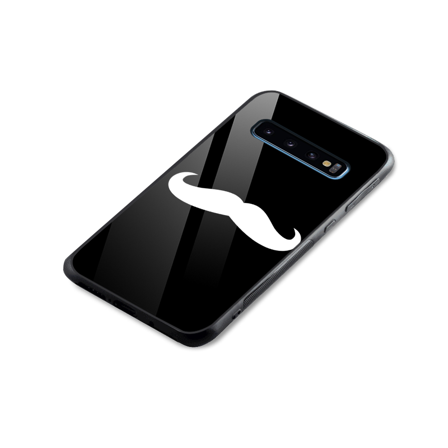 Moustache Love Glass Back Case for Galaxy S10