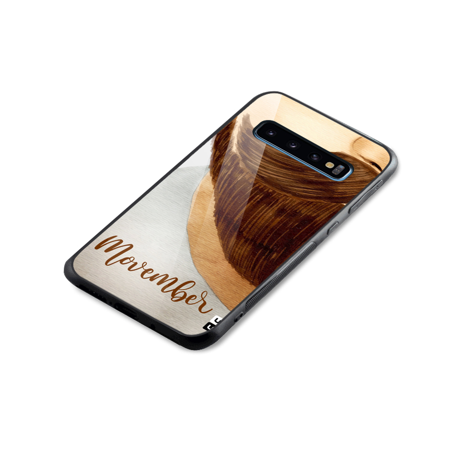 Movember Moustache Glass Back Case for Galaxy S10