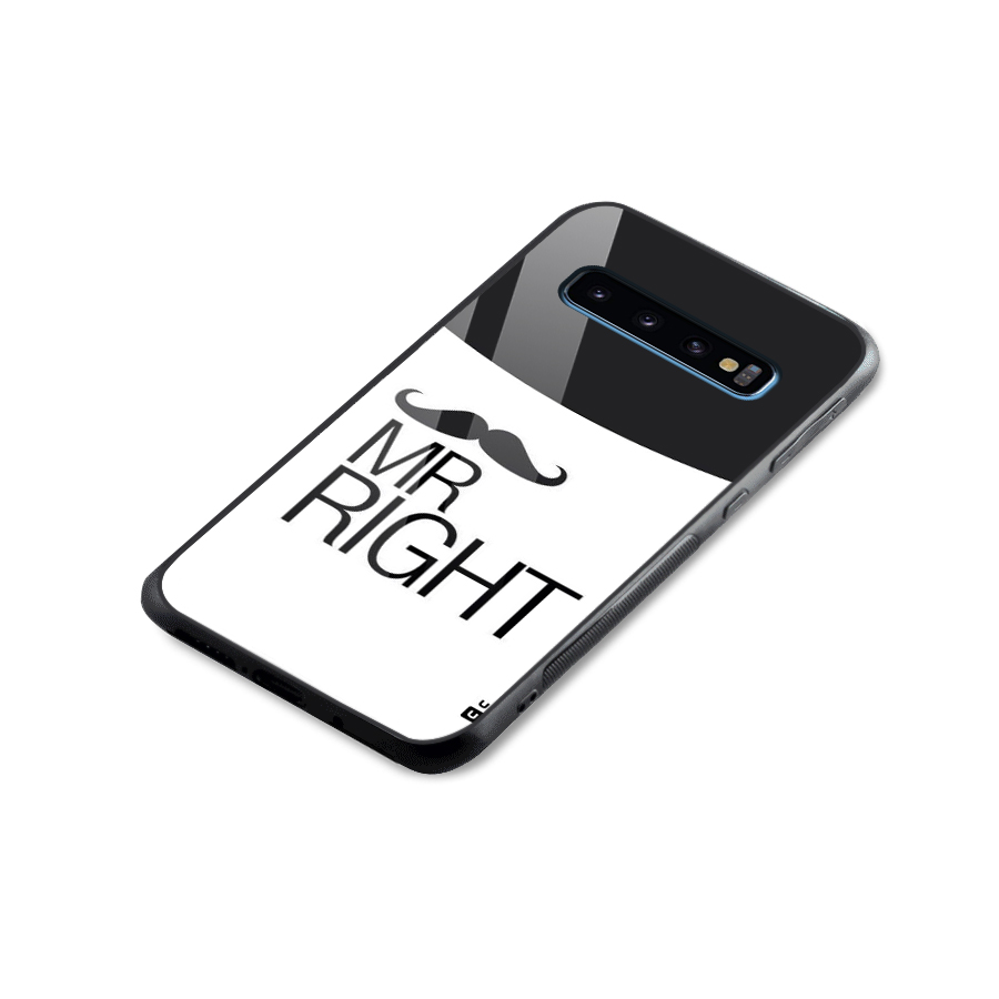 Mr. Right Moustache Glass Back Case for Galaxy S10
