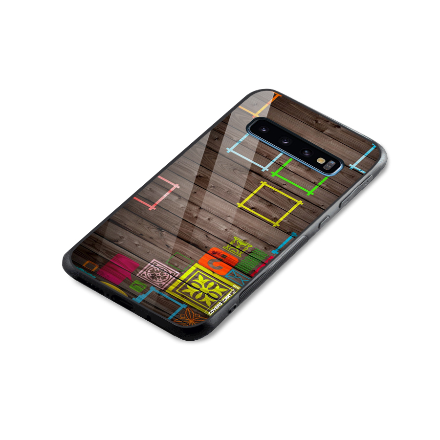 Multicolor Frame Design Glass Back Case for Galaxy S10