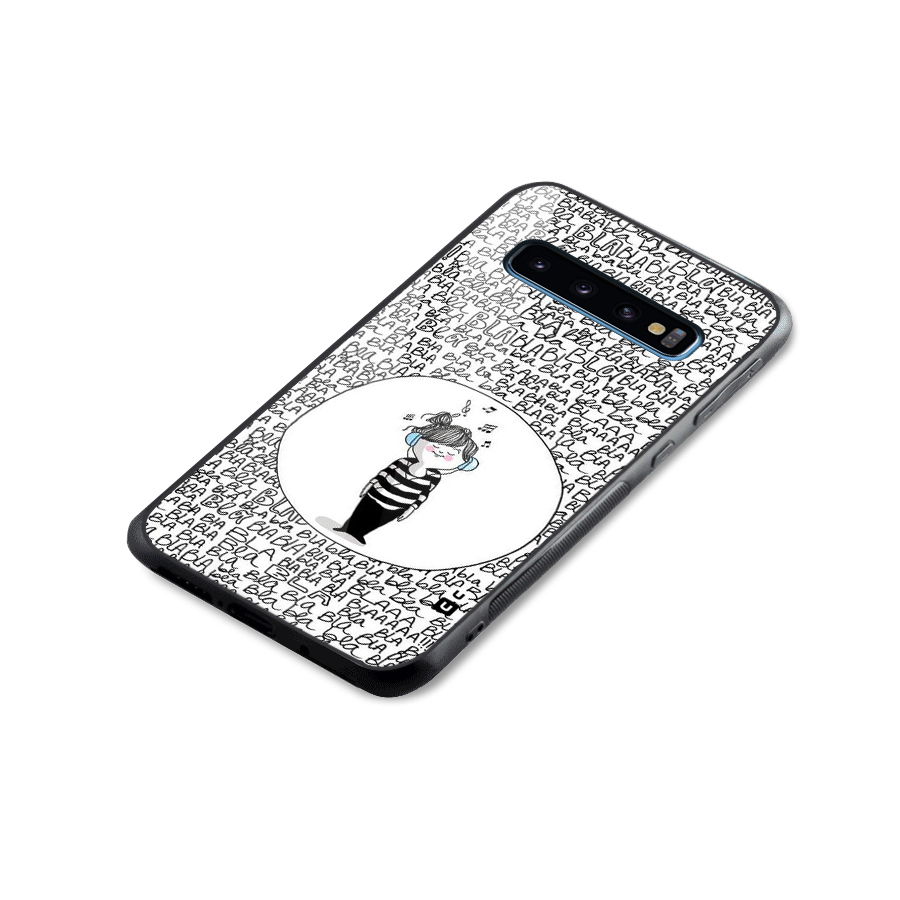 Music And Bla Bla Glass Back Case for Galaxy S10