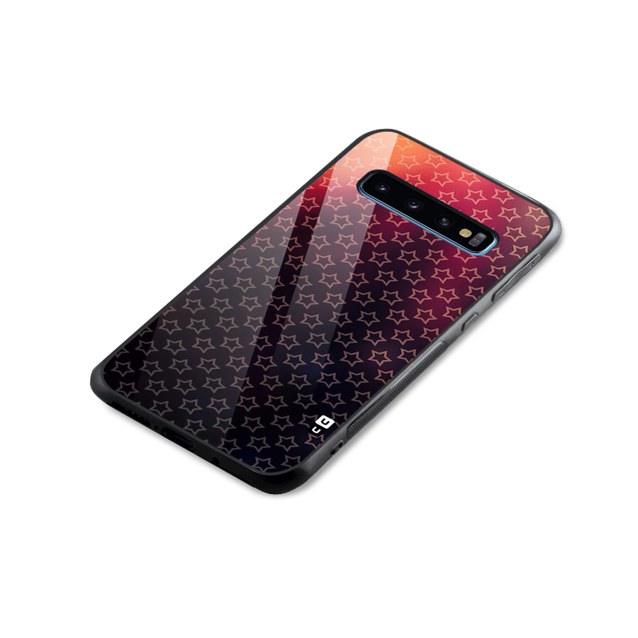 Ombre Stars Glass Back Case for Galaxy S10