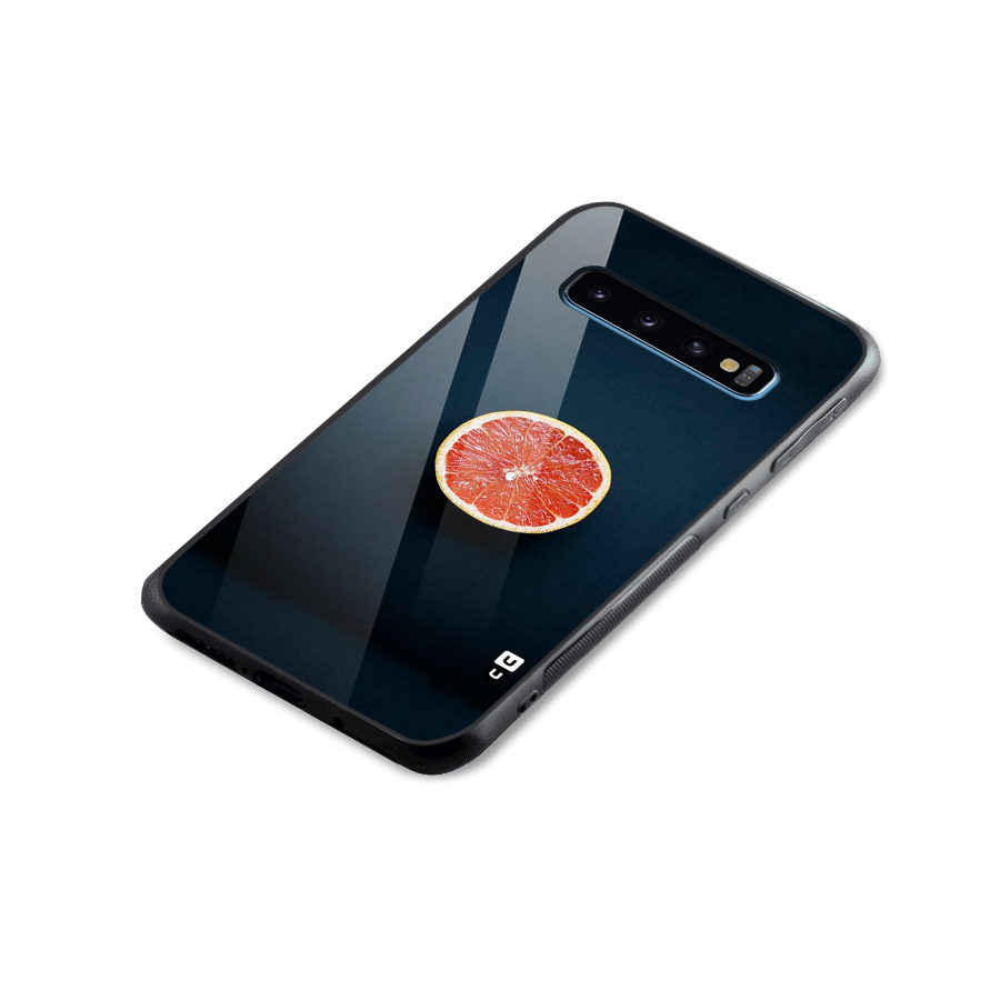 Orange Design Glass Back Case for Galaxy S10