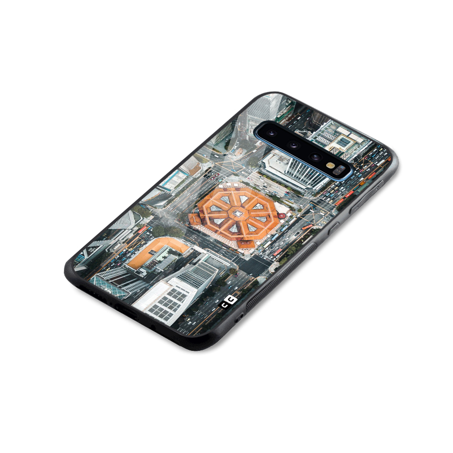 Orange Dome Glass Back Case for Galaxy S10