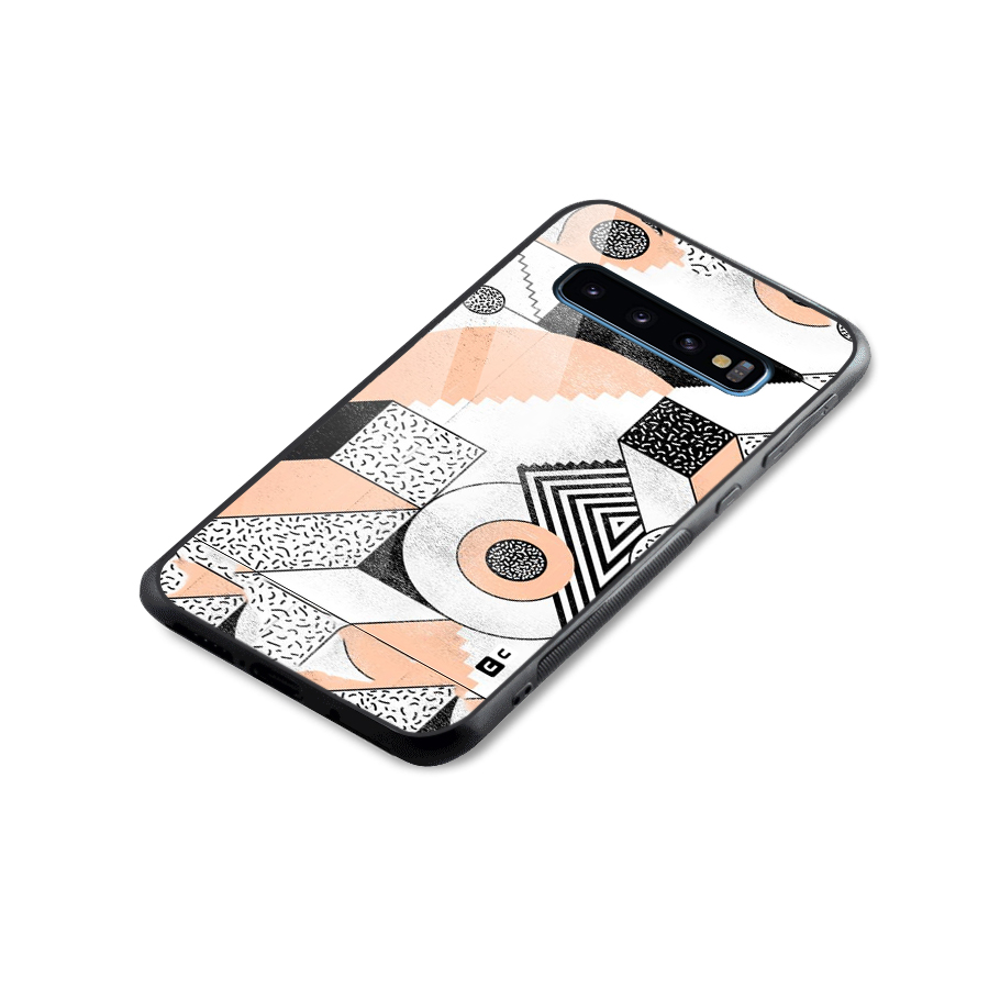 Orange Zig Zag Glass Back Case for Galaxy S10