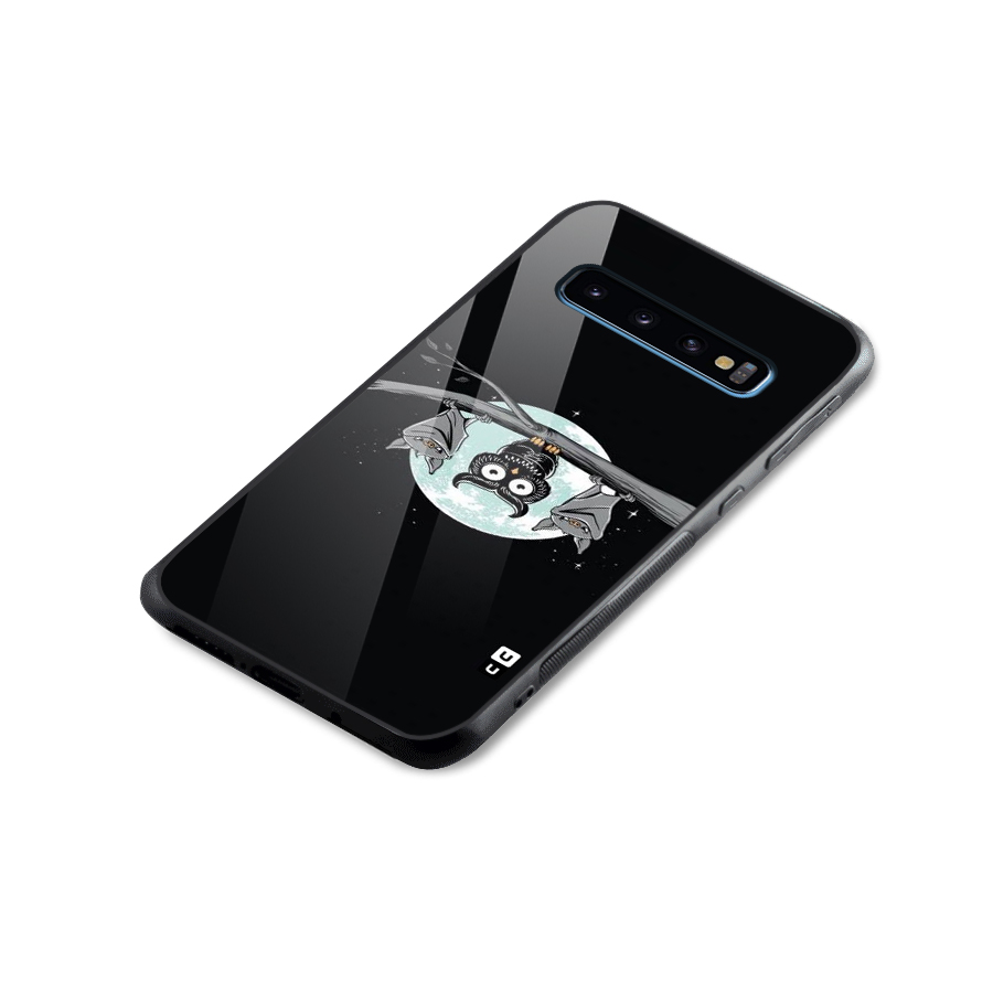 Owl Hanging Glass Back Case for Galaxy S10