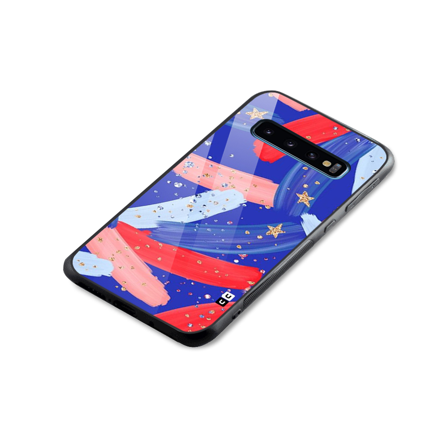 Paint Stars Glass Back Case for Galaxy S10
