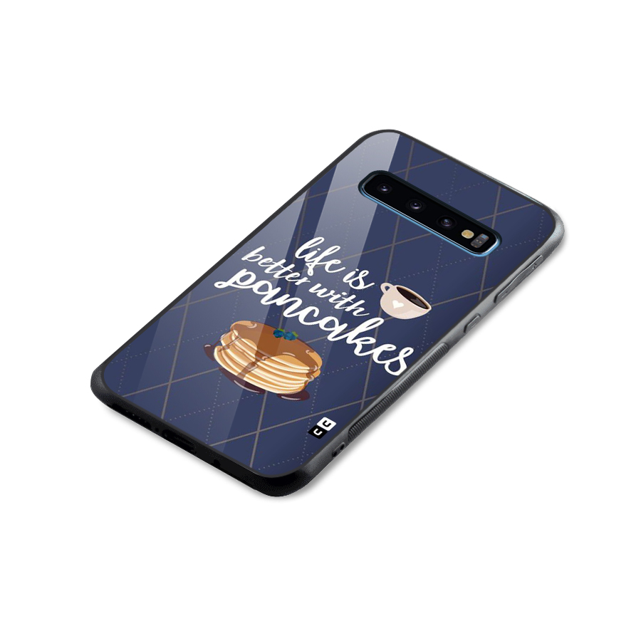 Pancake Life Glass Back Case for Galaxy S10