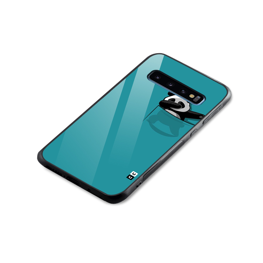 Panda Dabbing Away Glass Back Case for Galaxy S10