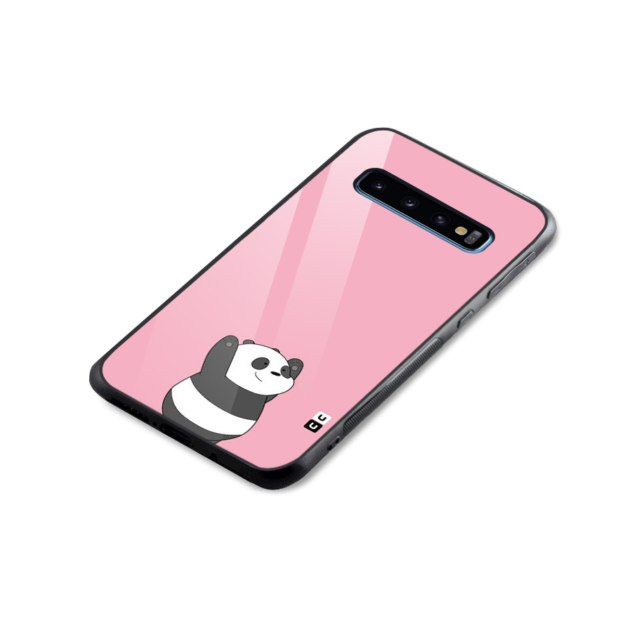 Panda Handsup Glass Back Case for Galaxy S10