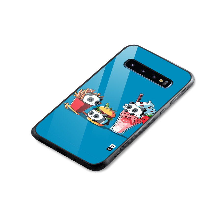 Panda Lazy Glass Back Case for Galaxy S10