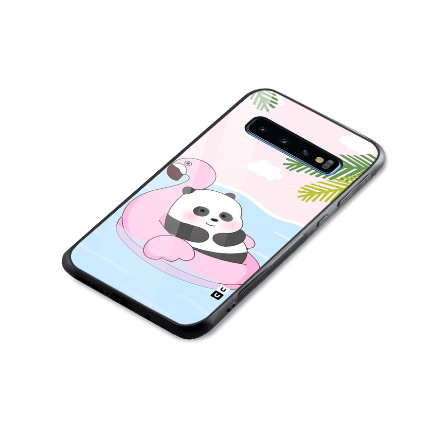 Panda Swim Glass Back Case for Galaxy S10