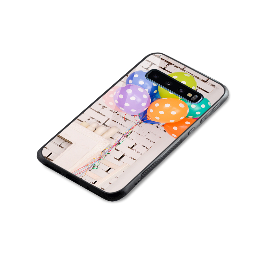 Party Balloons Glass Back Case for Galaxy S10