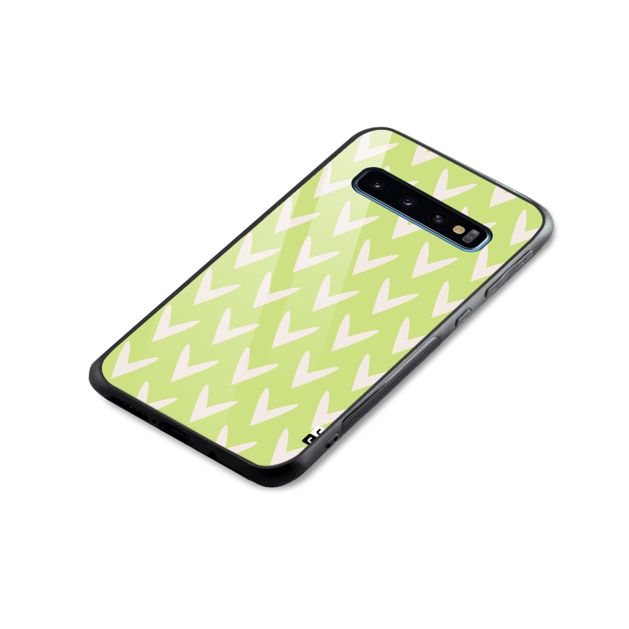Pastel Green Grass Glass Back Case for Galaxy S10