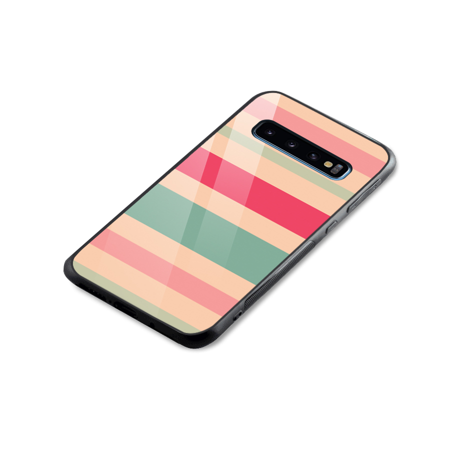 Pastel Stripes Vintage Glass Back Case for Galaxy S10