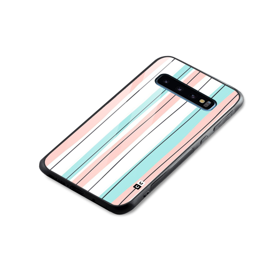 Pastel Tri Stripes Glass Back Case for Galaxy S10