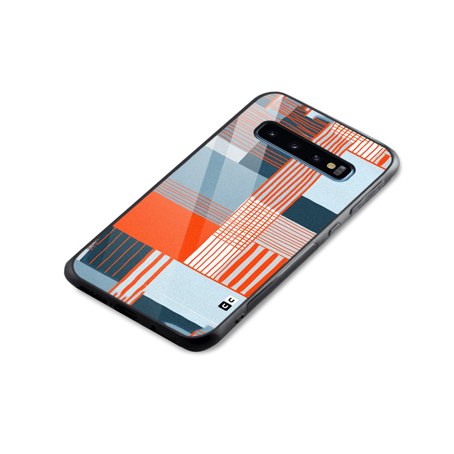 Pattern In Lines Glass Back Case for Galaxy S10