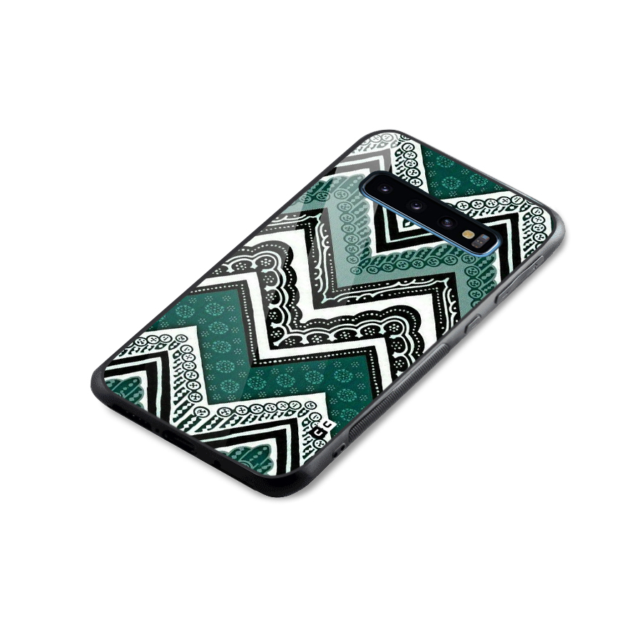 Patterned Chevron Glass Back Case for Galaxy S10