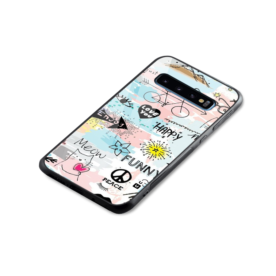 Peace And Funny Glass Back Case for Galaxy S10