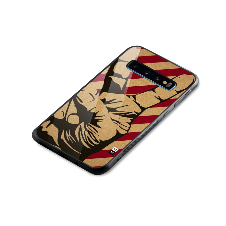 Peace Stripes Glass Back Case for Galaxy S10