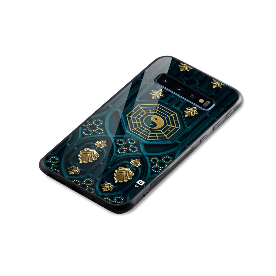 Peace Web Design Glass Back Case for Galaxy S10