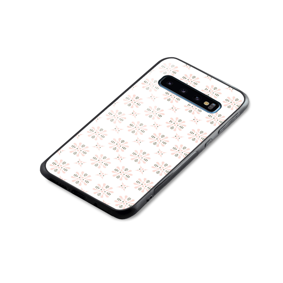 Pink Floral Pattern Glass Back Case for Galaxy S10