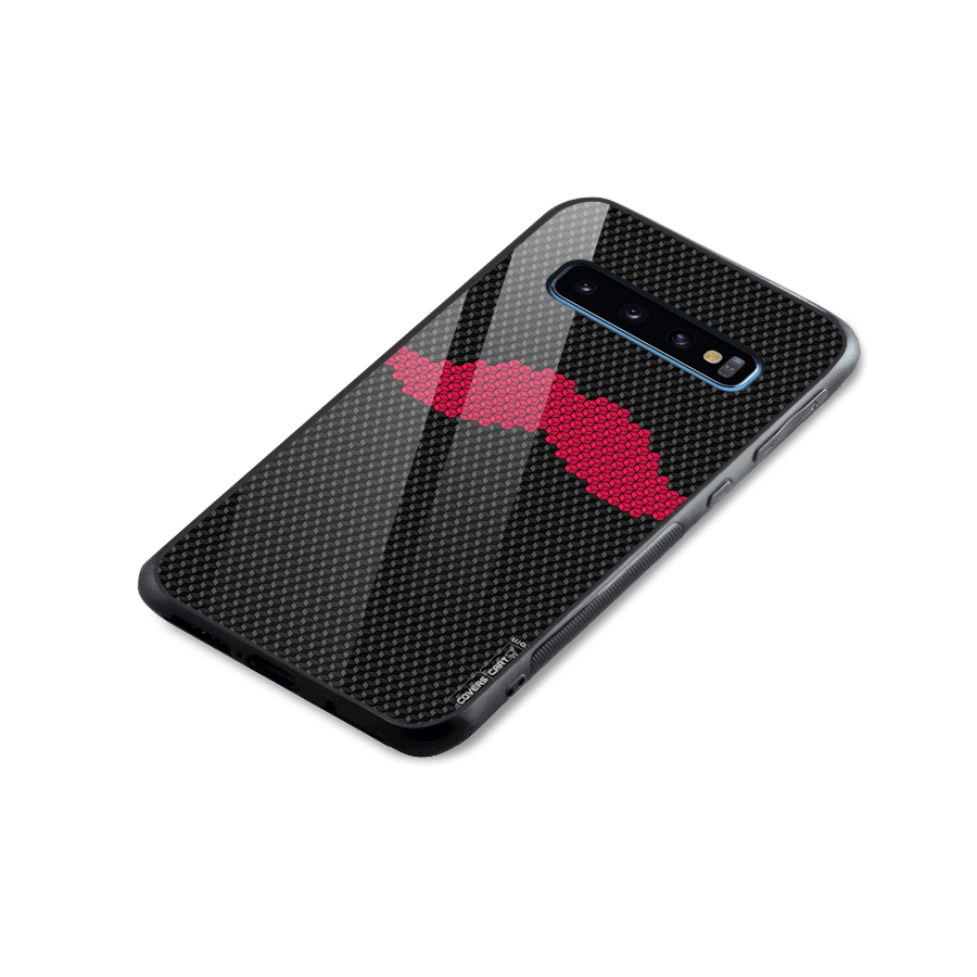 Pink Moustache Glass Back Case for Galaxy S10