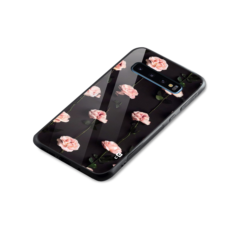 Pink Roses Glass Back Case for Galaxy S10