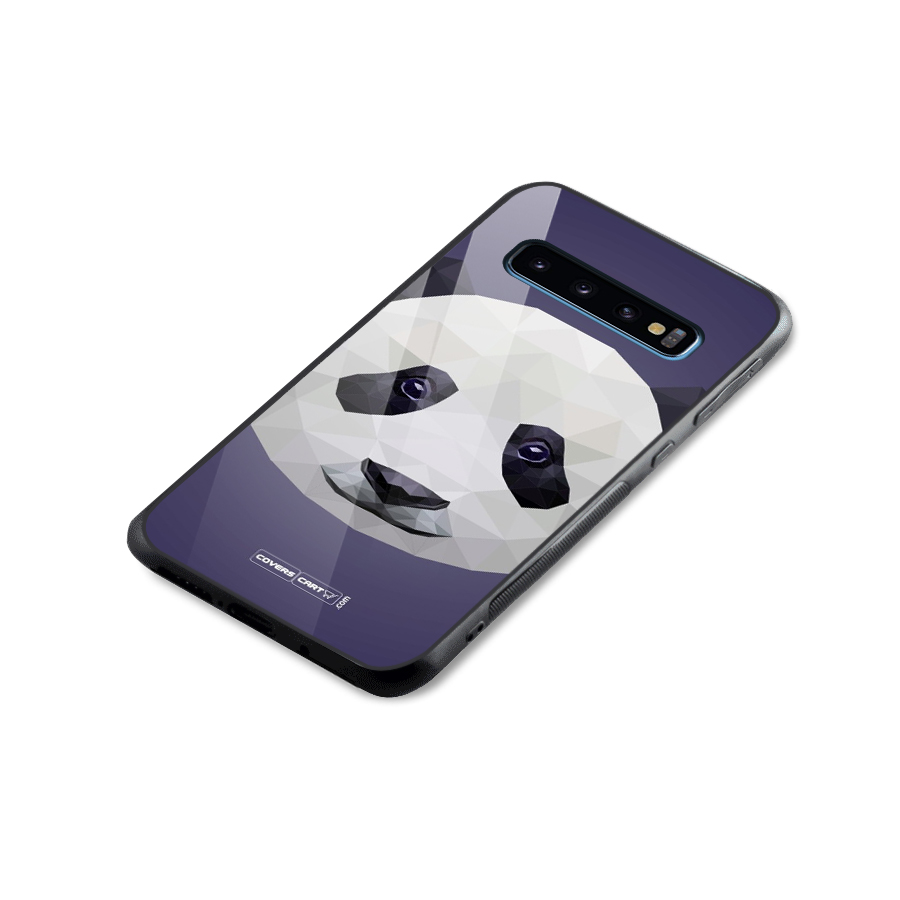 Polygon Panda Glass Back Case for Galaxy S10