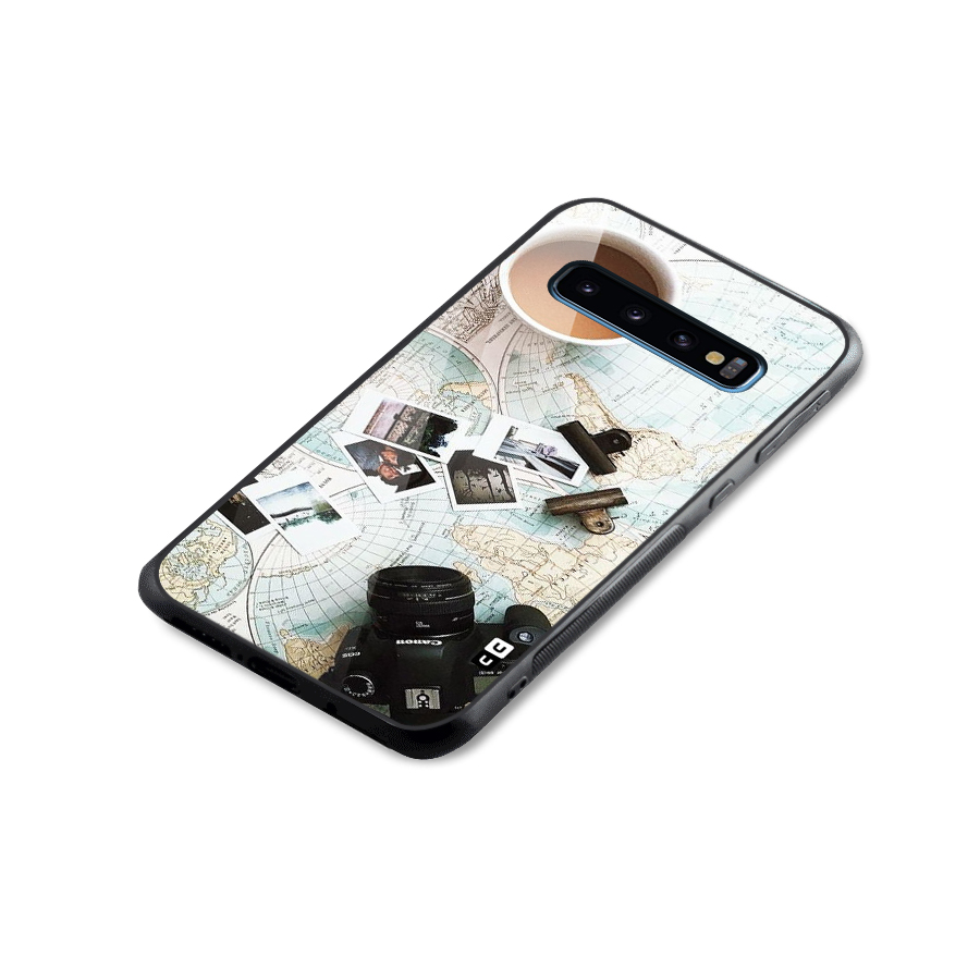 Post Stamps Travel Glass Back Case for Galaxy S10