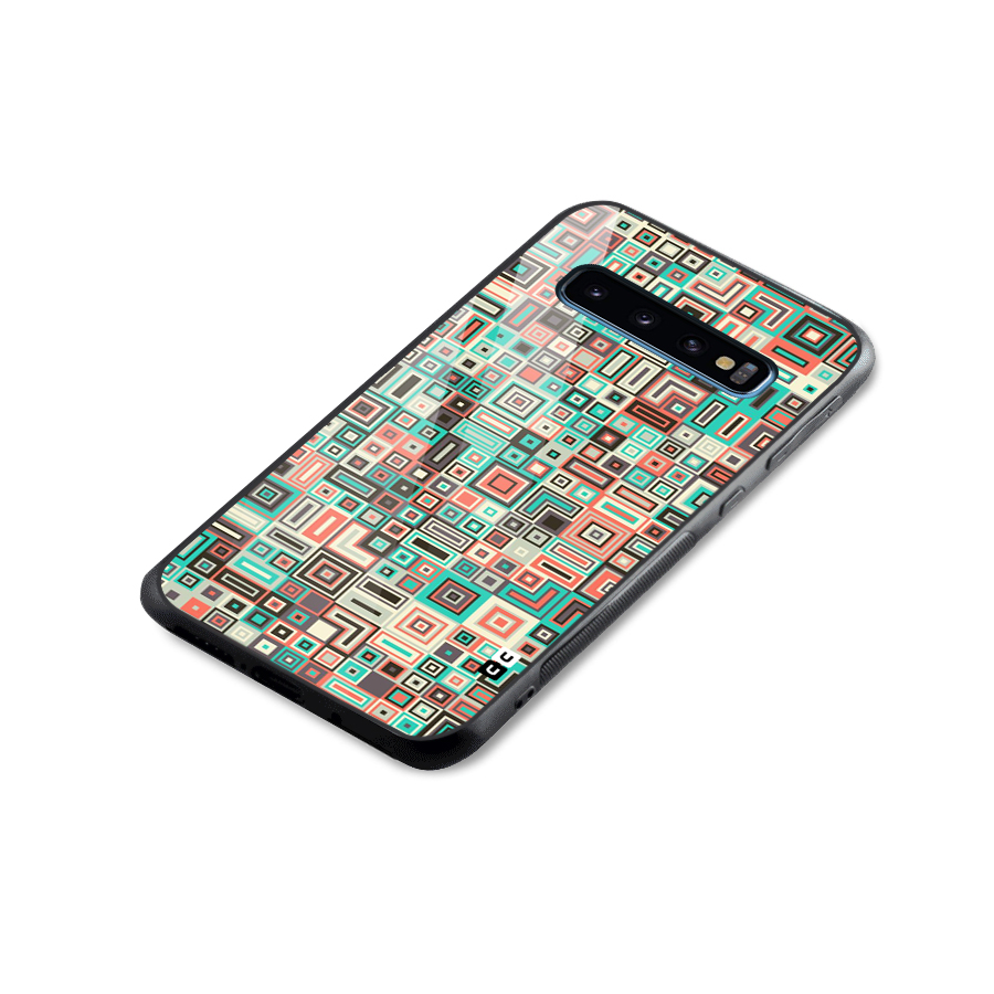 Pretty Boxes Design Glass Back Case for Galaxy S10