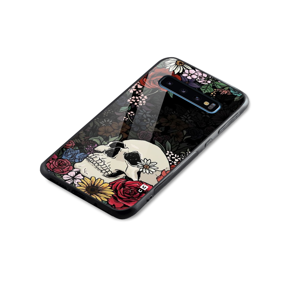 Pretty Skull Glass Back Case for Galaxy S10