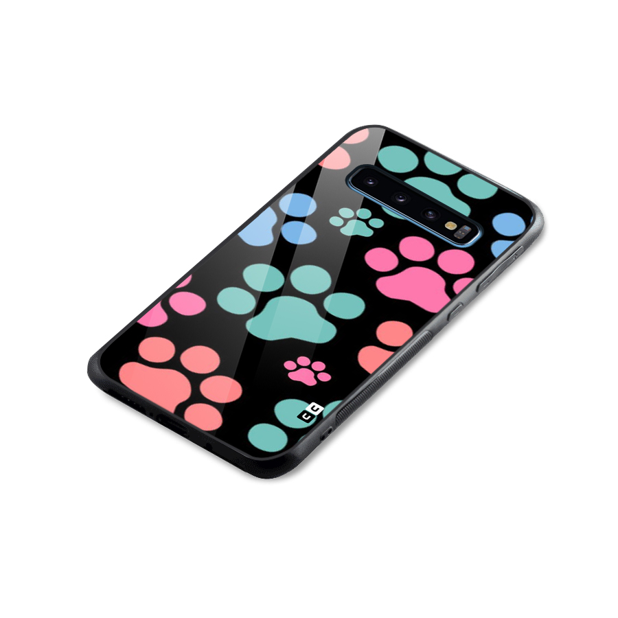 Puppy Paws Glass Back Case for Galaxy S10