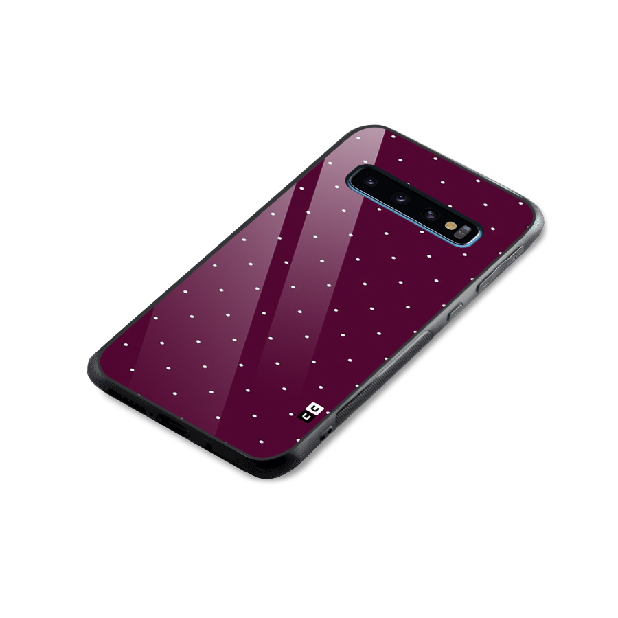 Purple Polka Glass Back Case for Galaxy S10