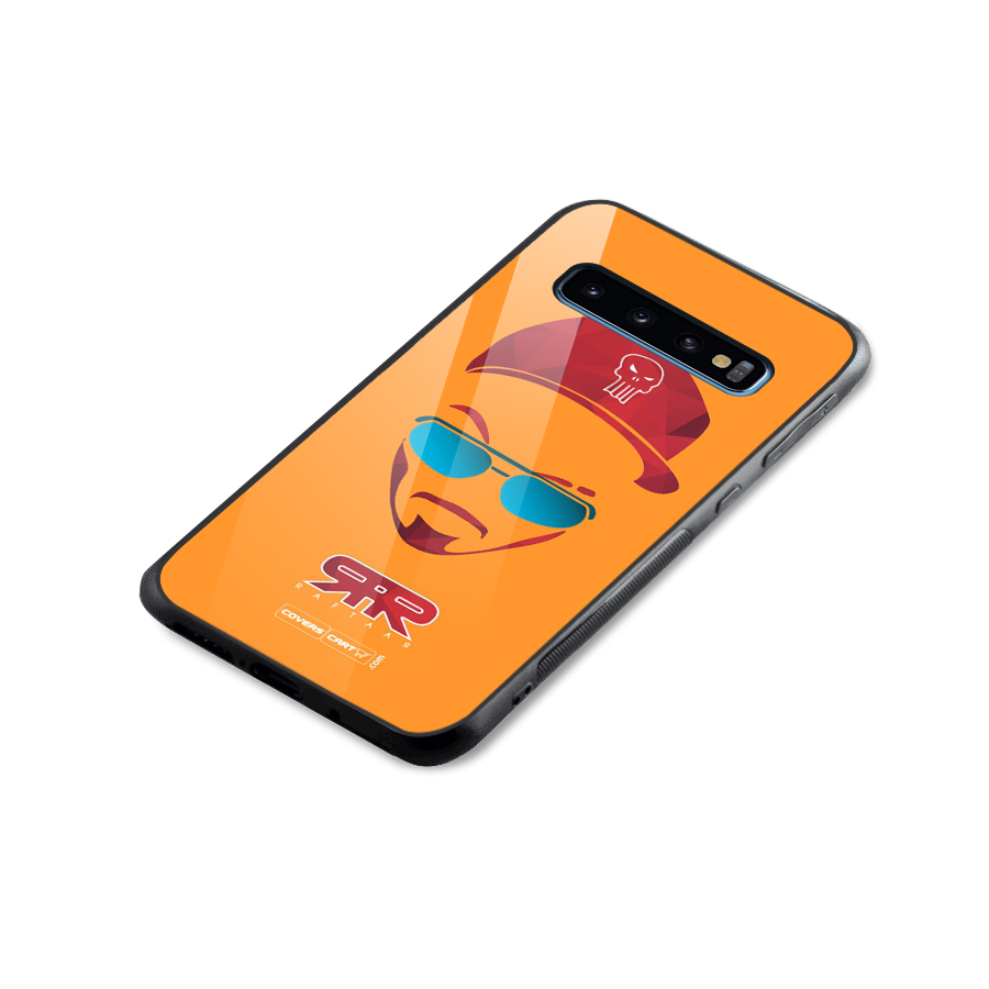 Raftaar Orange Glass Back Case for Galaxy S10