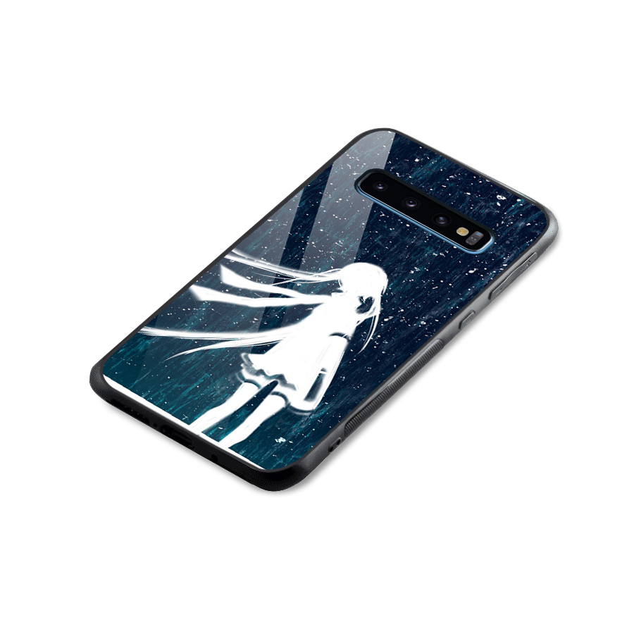 Rain White Girl Glass Back Case for Galaxy S10