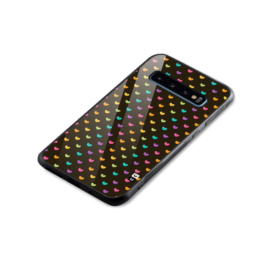 Rainbow Hearts Glass Back Case for Galaxy S10