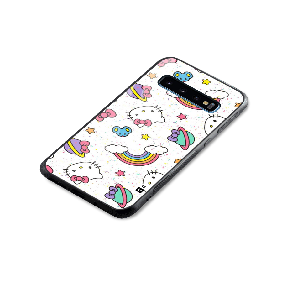 Rainbow Kit Tee Glass Back Case for Galaxy S10