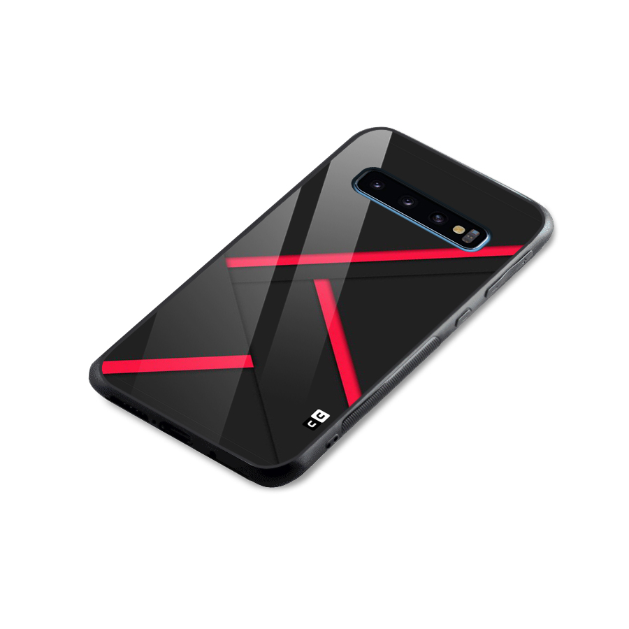 Red Disort Stripes Glass Back Case for Galaxy S10