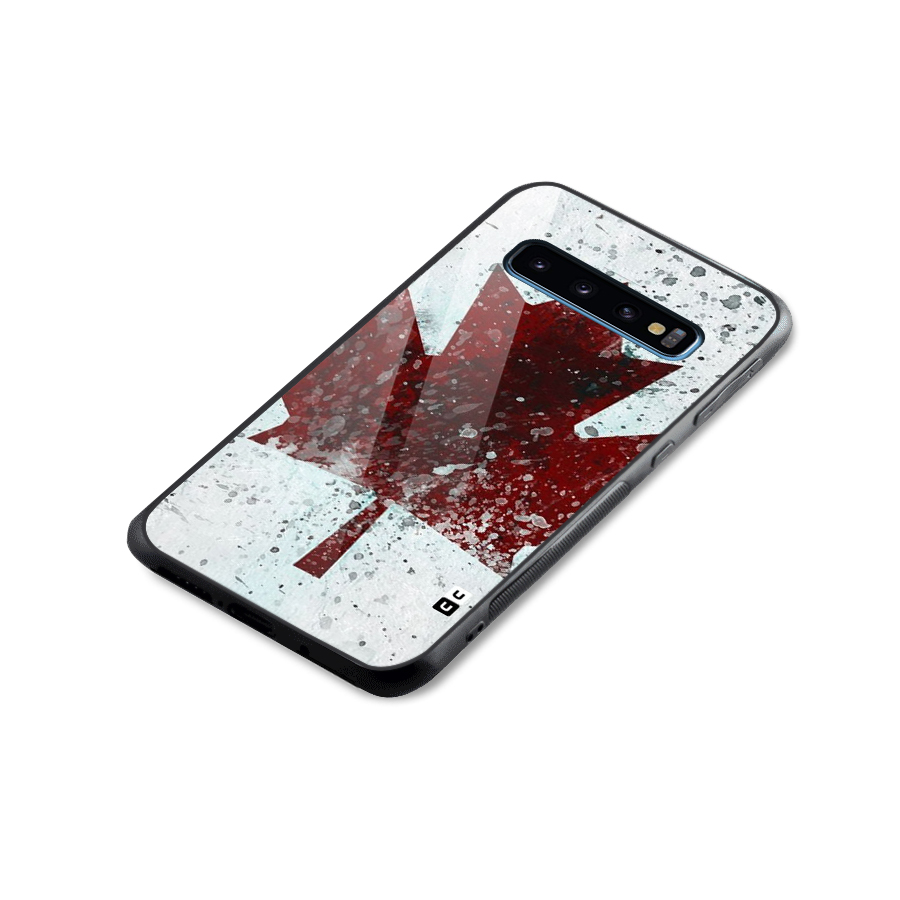 Red Maple Snow Glass Back Case for Galaxy S10