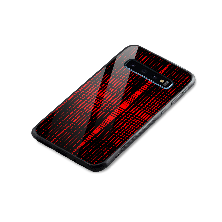 Red Net Design Glass Back Case for Galaxy S10