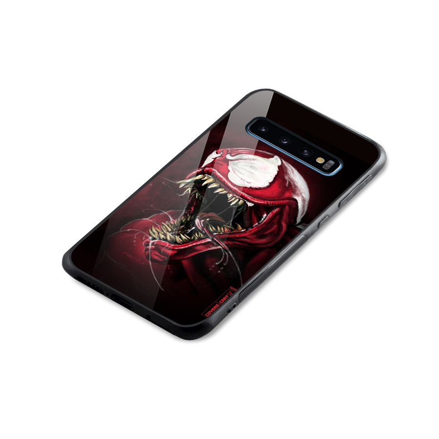 Red Venom Artwork Glass Back Case for Galaxy S10