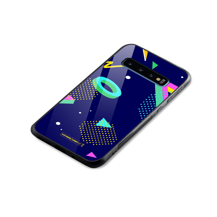 Retro Abstract Glass Back Case for Galaxy S10