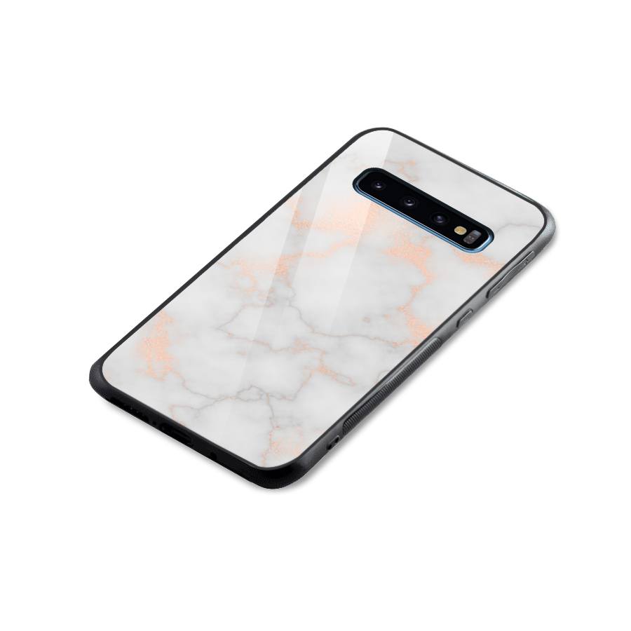RoseGold Marble Glass Back Case for Galaxy S10