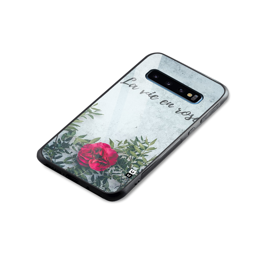 Rose Life Glass Back Case for Galaxy S10