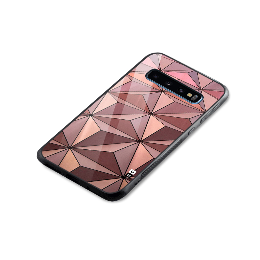 Rosegold Abstract Shapes Glass Back Case for Galaxy S10